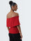 Wardrobe Red Off-Shoulder Top