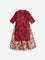 Utsa Kids Red Floral Embroidered A-Line Kurta with Inner (2-8 years)