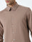 WES Formals Brown Solid Slim-Fit Shirt