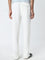 ETA White Textured Mid-Rise Relaxed-Fit Cotton Pants