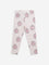 HOP Kids Light Pink Printed Mid-Rise Cotton Blend Pants