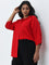 Gia Red Solid Cotton Shirt