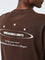 Studiofit Dark Brown Text Design Relaxed-Fit Cotton T-Shirt