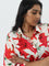 Gia Red Floral Design Shirt