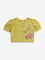 Utsa Kids Yellow Floral Embroidered Cotton Ethnic Top (2-8 years)