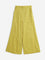 Utsa Kids Yellow Solid Mid-Rise Cotton Palazzos (8-14 years)