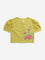 Utsa Kids Yellow Floral Embroidered Cotton Ethnic Top (8-14 years)