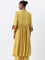 Zuba Yellow Mirror Work Detailed A-Line Kurta