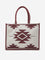 Westside Accessories Beige & Maroon Geometric Printed Tote Bag