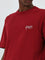 Nuon Red Text Design Relaxed-Fit Cotton T-Shirt