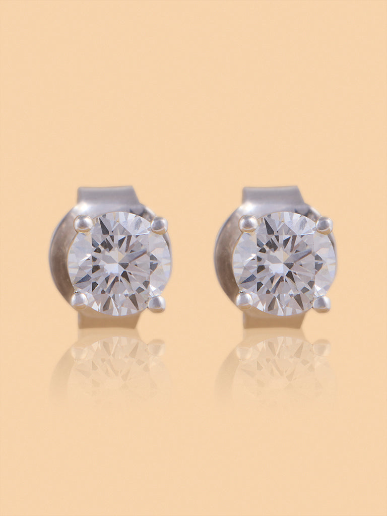 Classic Round Solitaire Lab Diamond Earrings