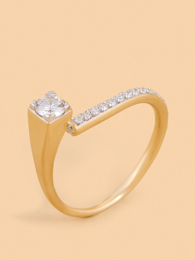 Edgy Lab Diamond Solitaire Ring