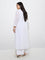 Diza White Schiffli Embroidered Cotton A-Line Cotton Kurta