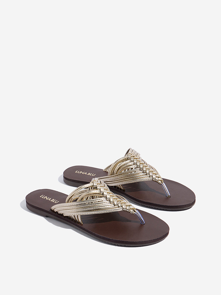 Brown Luna Blue Flip Flops LUNA BLU By Westside Brown Flip-Flop