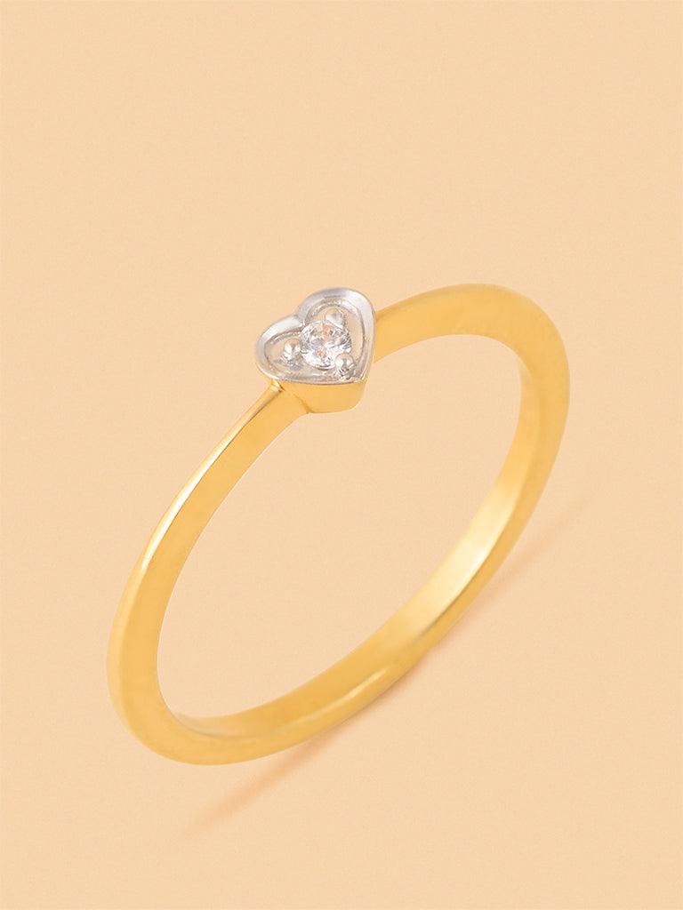 Classic Lab Diamond Pinched Shank Heart Ring