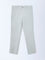 Ascot Light Grey Mid-Rise Relaxed-Fit Cotton-Blend Chinos