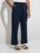 ETA Navy Relaxed-Fit Mid-Rise Cotton-Blend Chinos