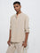 ETA Beige Solid Relaxed-Fit Cotton-Blend Shirt