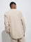 ETA Beige Solid Relaxed-Fit Cotton-Blend Shirt