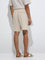 ETA Beige Relaxed-Fit Mid-Rise Cotton-Blend Shorts