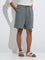 ETA Grey Relaxed-Fit Mid-Rise Cotton-Blend Shorts