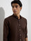 Ascot Dark Brown Solid Relaxed-Fit Linen-Blend Shirt