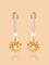 Gold Daisy Pearl Drop Earrings