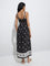 Bombay Paisley Black Floral Pattern A-Line Dress