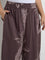 Diza Dark Brown Foliage Design Ethnic Pants