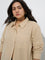 Gia Beige Solid Cotton Shirt