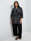 Diza Black Foliage Printed Tunic