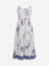 Bombay Paisley White Floral Pattern Cotton Tiered Dress