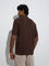 Ascot Brown Knit-Textured Relaxed-Fit Cotton-Blend Shirt