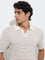 Ascot Taupe Stripe Relaxed-Fit Cotton-Blend Polo T-Shirt