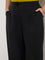 Gia Black Solid High-Rise Pants