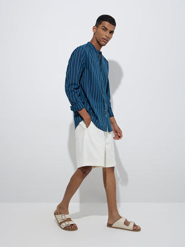 ETA Indigo Stripe Patterned Relaxed-Fit Cotton Shirt