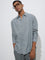 ETA Grey Self-Striped Relaxed-Fit Cotton Shirt