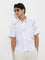 Ascot White Leaf Patterned Relaxed-Fit Shirt