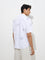 Ascot White Leaf Patterned Relaxed-Fit Shirt
