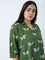 Diza Green Butterfly Printed Ethnic Tunic