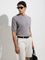 Ascot Grey Knit-Textured Relaxed-Fit Cotton T-Shirt