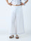 Bombay Paisley White Embroidered Cotton Palazzos