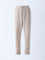 ETA Taupe Textured Relaxed-Fit Mid-Rise Cotton Pants