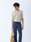 ETA Beige Knit-Textured Relaxed-Fit Polo T-Shirt
