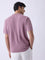 ETA Dusty Pink Woven-Textured Relaxed-Fit Cotton T-Shirt