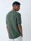 ETA Olive Knit-Textured Relaxed-Fit Cotton Polo T-Shirt