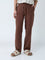 ETA Brown Solid Relaxed-Fit Mid-Rise Cotton Chinos