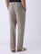ETA Taupe Solid Relaxed-Fit Mid-Rise Pants