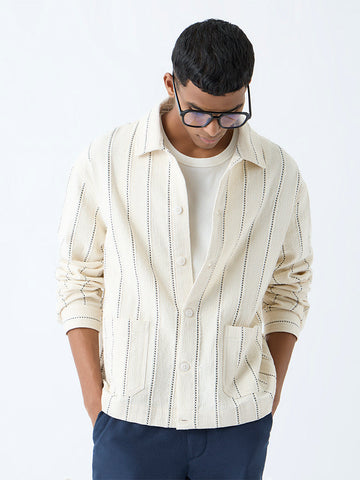 ETA Off-White Striped Relaxed-Fit Cotton Shirt