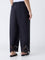 Diza Black Embroidered Cotton Pants